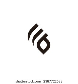 Letter E and b leaf geometric symbol simple logo vector