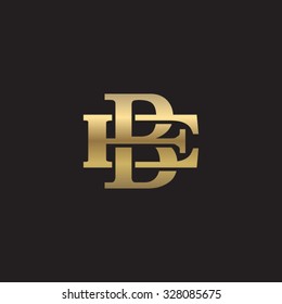 letter E and B monogram golden logo