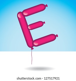 Letter E Balloon Font Alphabet Icon Symbol EPS 8 vector, no open shapes or paths. Grouped for easy editing.