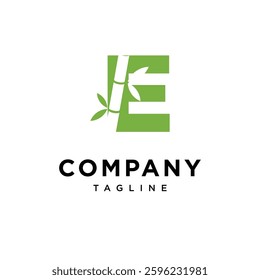 Letter E Bamboo Logo Icon Vector
