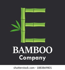 Letter e bamboo logo template illustration. Suitable for your business.