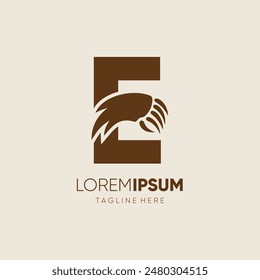 Letter E Bear Hand Claw Logo Design Vector Icon Graphic Emblem Symbol Illustration