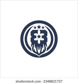 letter e beard brand logo design