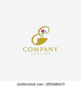 Letter E beauty Logo Design Vector Icon, Gold, beauty industry and cosmetics business, natural,spa salons and clinics