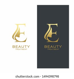 Letter E Beauty Logo Vector Template