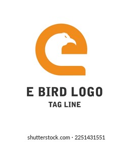 ILUSTRACIÓN DE LOGOTIPO DE LETRA E AVES