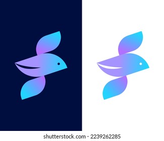 letter e with bird modern business logo design template