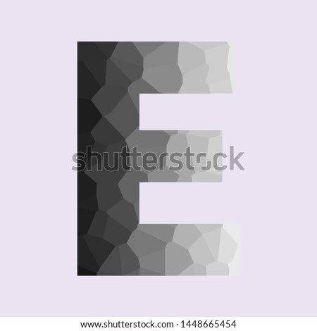 Letter E with black and white gradient