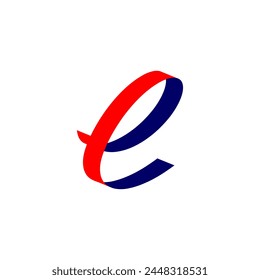 letter e blue red icon logo vector symbol design