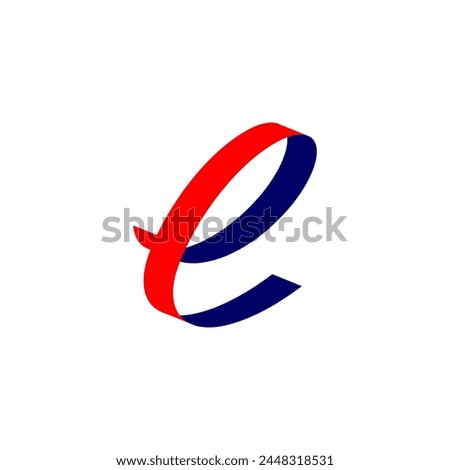 letter e blue red icon logo vector symbol design
