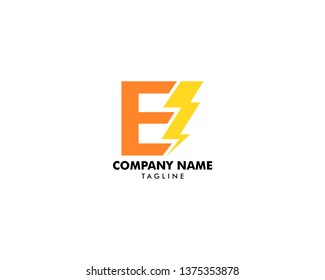 Letter E bolt logo symbol icon vector designs illustration