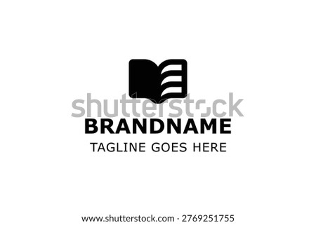 Letter E Book Education Simple Logo, symbolizing knowledge, growth, and structured learning