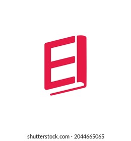 letter e book education symbol geometric logo vector