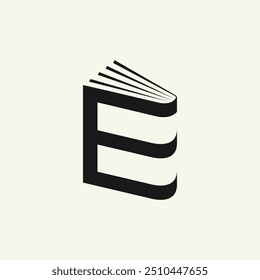 letra E livro logotipo design vetor