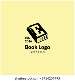 modelo de vetor de design de logotipo de E Book de letra