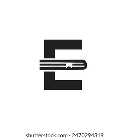 Letter E Book logo icon vector template.eps