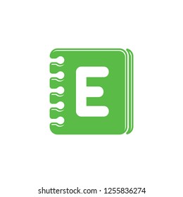 letter e book symbol vector
