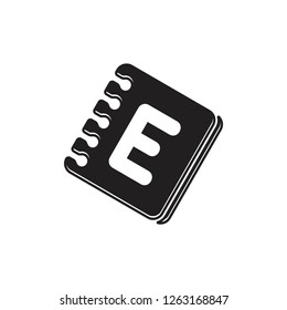 letter e book symbol vector