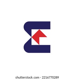 letter E bookmark logo. modern and simple bookmark sign logo.