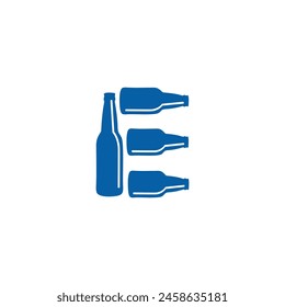 Letter E Bottle logo icon vector template.eps