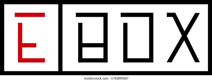 Letter E Box Icon Logo Vector