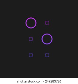 Letter E in Braille on black background