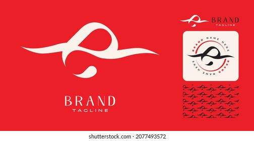 Letter E brand logo for creative brands, clothing, art, shopping, business using colours black and red with a pattern for branding design