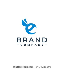 letter e brand logo design