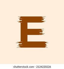 Letter E Brush Style logo or symbol template design
