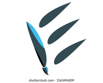 letter e and brush tool