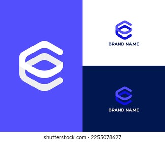 Letter E With Building For Construction Company Logo