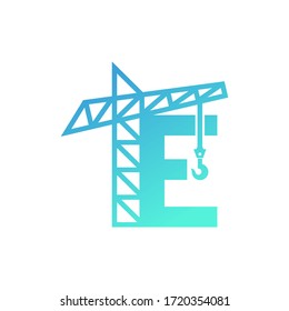 Letter E Building Construction Logo Design Vector