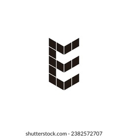 Letter E building, modern geometric symbol simple logo vector
