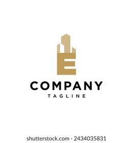 Letter E Building Real Estate logo icon vector template.eps