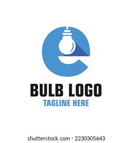 Letter E Bulb Logo Design Template Inspiration, Vector Illustration.