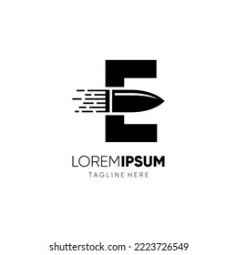 Letter E Bullet Logo Design Vector Icon Graphic Emblem Illustration 