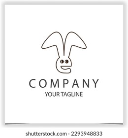 letter e bunny rabbit logo premium elegant template vector eps 10