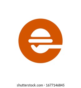 letter e burger logo template