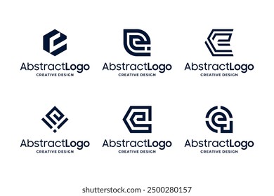 Letter E business company logo design collection