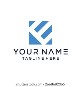 Letra E negocio y tecnología lápiz de diseño de logotipo