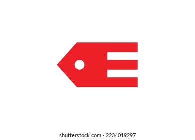 Plantilla de diseño del logotipo de la carta E Buy. Plantilla de diseño de logotipo de compra de letras E, plantilla de diseño de logotipo de cartón E