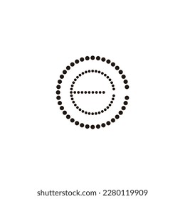 Letter E in C, circles, dots geometric symbol simple logo vector