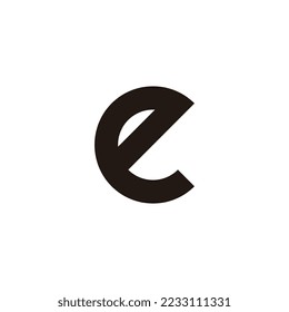 Letter e or c geometric symbol simple logo vector