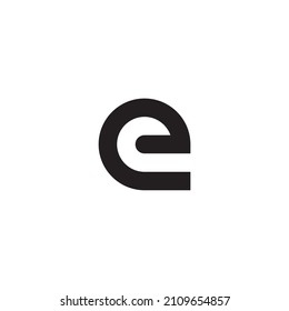 letter e, and C invisible simple symbol logo vector