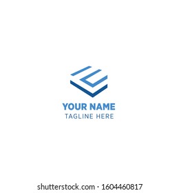 Letter E and C, look like a 3D logo Flat  Abstract emblem, design concept, logo, logotype element for template.