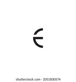 Buchstaben E und c, einfaches Logo, Vektorsymbol