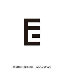 Letter E and c square stripe geometric symbol simple logo vector
