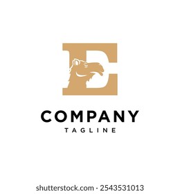 Buchstabe E Camel Logo, Vektorsymbol
