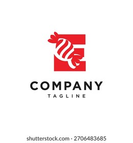 Letter E Candy Logo Icon Vector