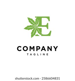 Letter E Cannabis Logo Icon Vector